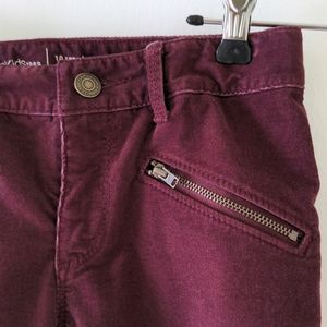 Gap burgundy super skinny corduroy pants